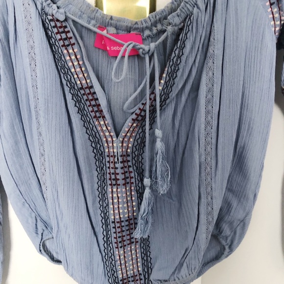 Long Sleeve Boho Crop Top - Picture 3 of 4